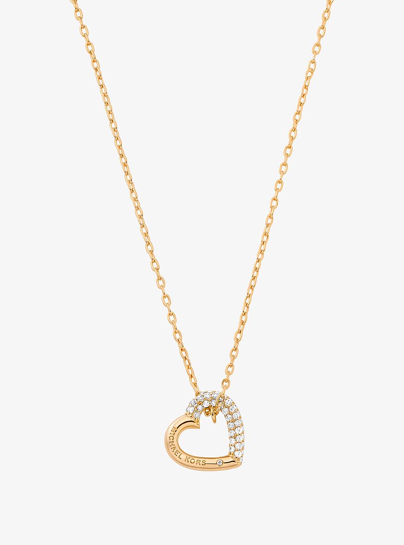 Pav&eacute; Heart Necklace in GOLD | Michael Kors
