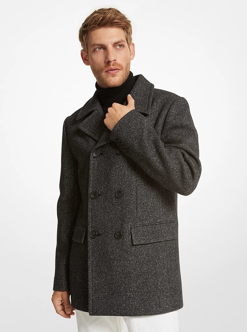 Abrigo Donegal de mezcla de algod&oacute;n in NEGRO | Michael Kors