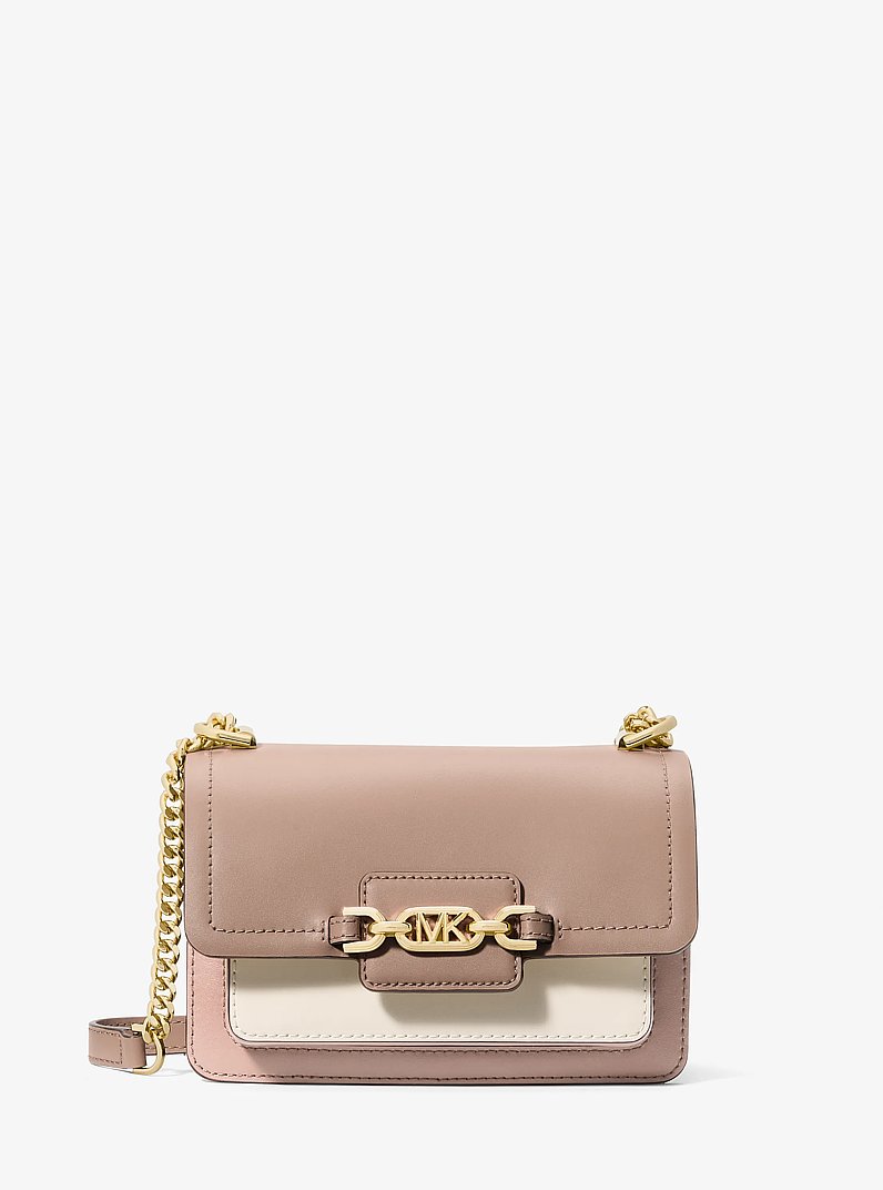 Heather Extra-Small Color-Block Leather Crossbody Bag in SFP/LTCR/FWN | Michael Kors