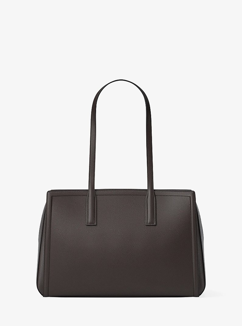 Laila Medium Leather Tote Bag in CHOCOLATE | Michael Kors