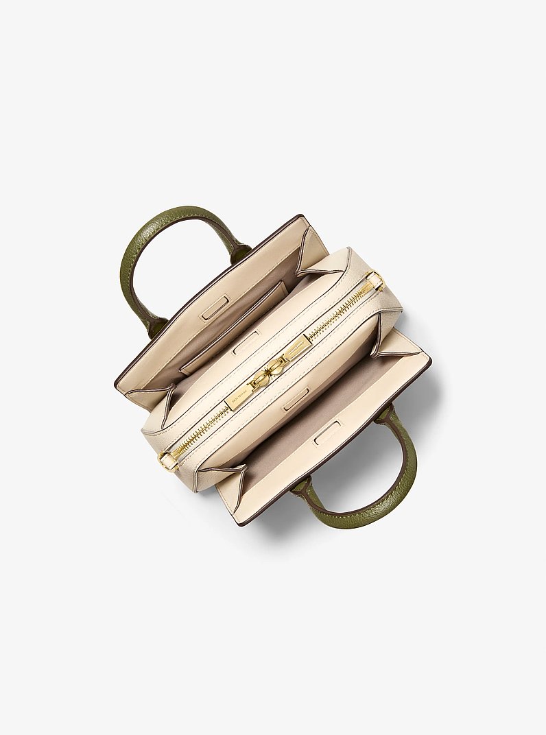 Laila Extra-Small Pebbled Leather Crossbody Bag in PSTACHIO MLT | Michael Kors