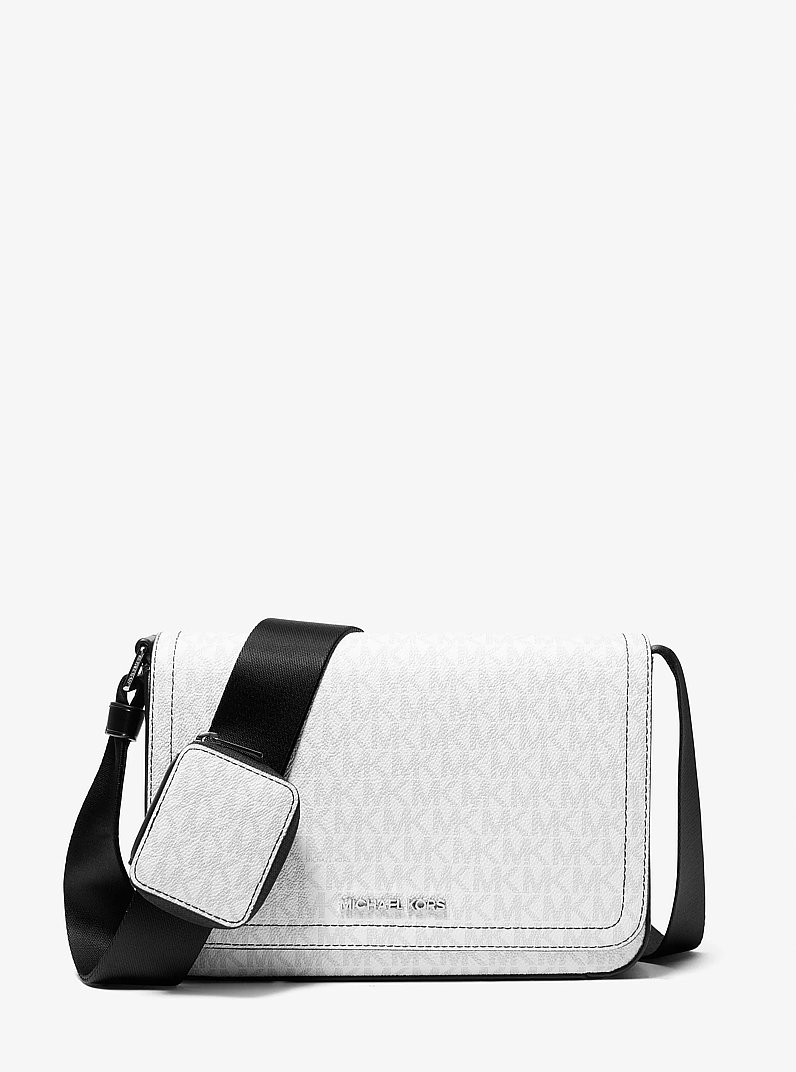 Cooper Mini Signature Logo Crossbody Bag With Pouch in BRIGHT WHT | Michael Kors