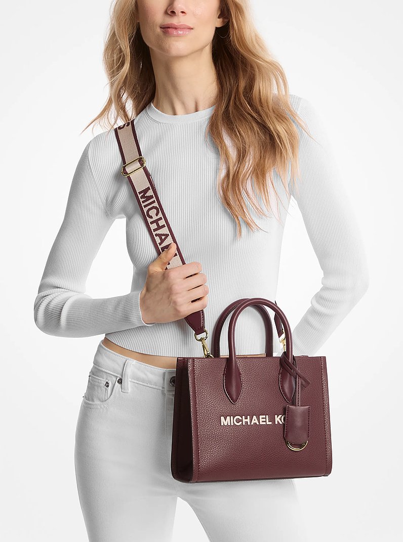 Mirella Small Pebbled Leather Crossbody Bag in OXBLOOD | Michael Kors