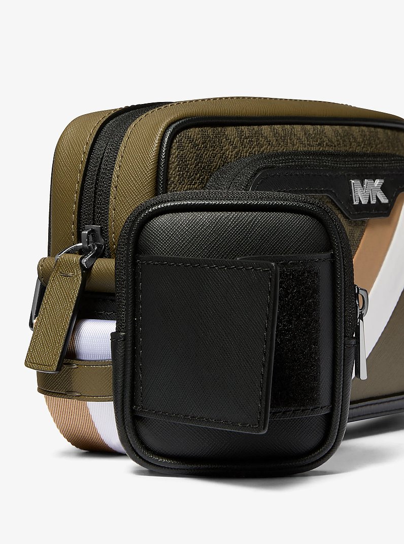 Rivington Striped Logo Camera Bag in CAMEL - Sale | Michael Kors [US]