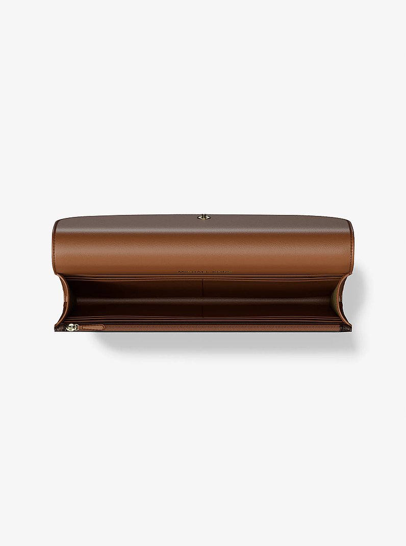 Hamilton Large Signature Logo Continental Wallet in BROWN | Michael Kors