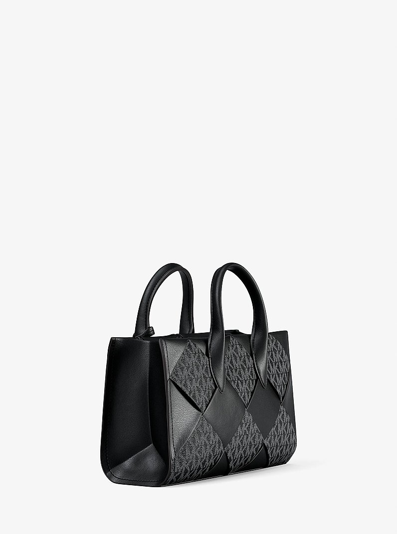 Borsa a mano Mirella piccola con stampa logo in NERO | Michael Kors