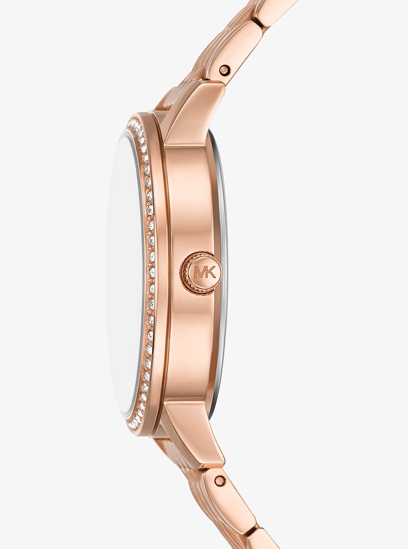 Montre Melissa de ton or rose &agrave; pav&eacute; in OR ROSE | Michael Kors