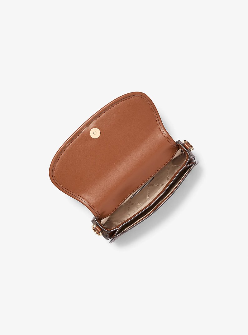 Mila Small Empire Signature Logo Shoulder Bag in BROWN/LUGGAGE | Michael Kors