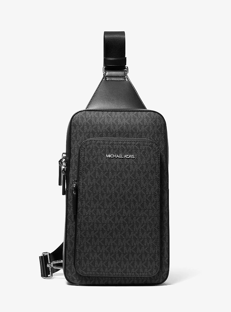 Cooper Commuter Logo Sling Pack in BLACK | Michael Kors
