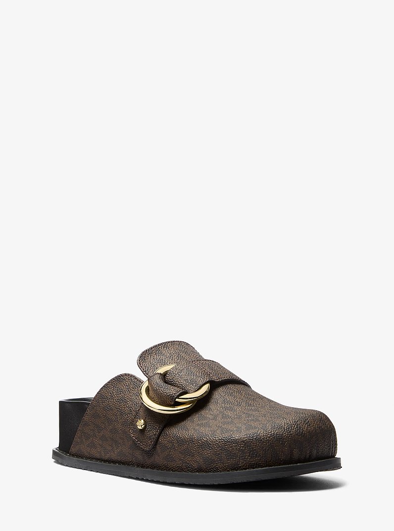Jaden Signature Logo Clog in BLK/BROWN - Sale | Michael Kors [US]