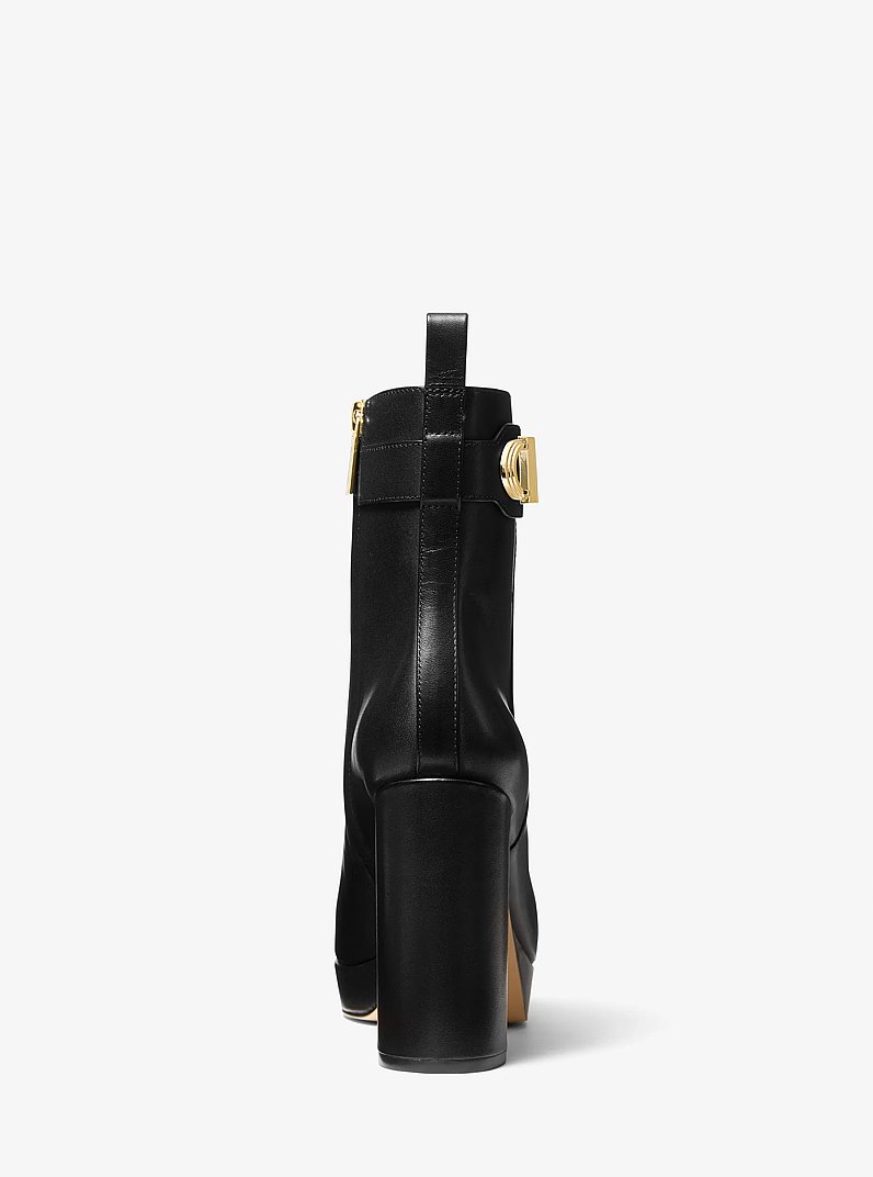 Parker Leather Platform Boot in BLACK | Michael Kors