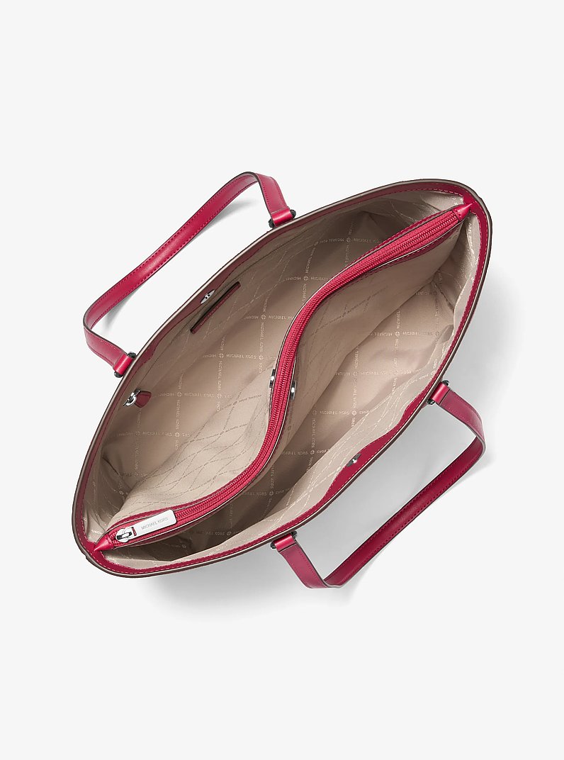 Sheila Large Signature Logo Tote Bag in DK RASPBERRY | Michael Kors