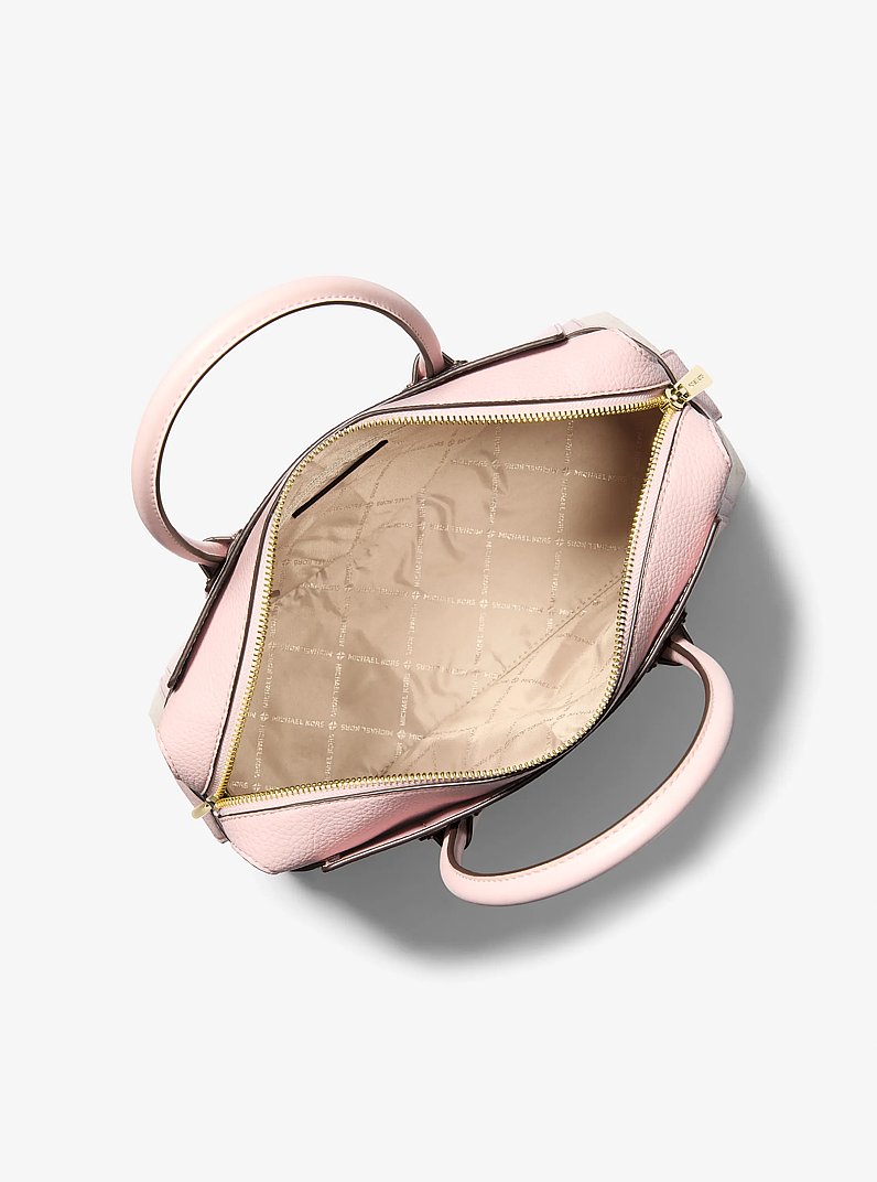 Mercer Medium Color-Block Belted Satchel in PWD BLSH MLT | Michael Kors