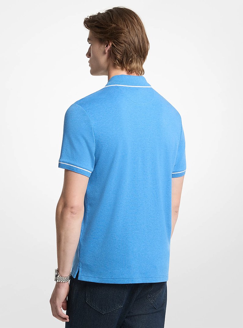 Polo de algod&oacute;n in AZUL VINTAGE JASPEADO | Michael Kors