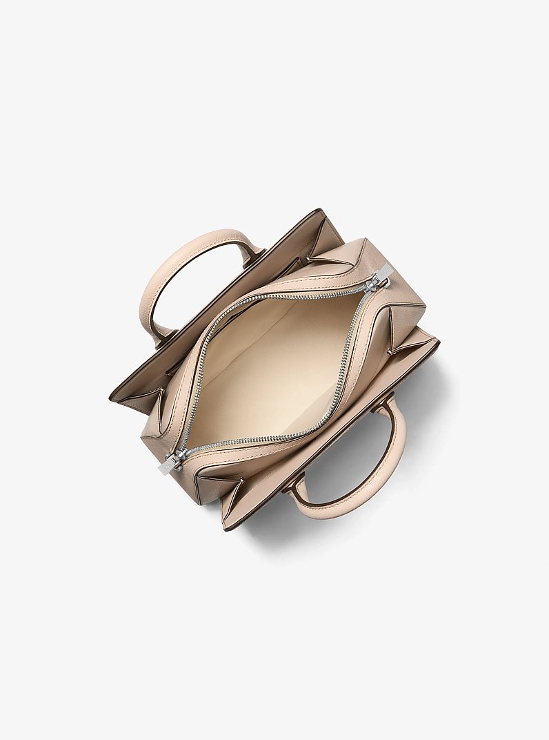 Laila Small Signature Logo Satchel in LIGHT SAND | Michael Kors