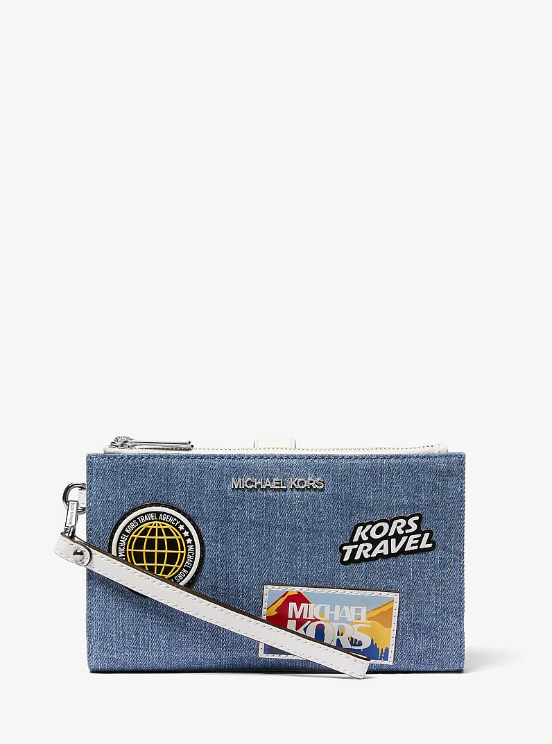 【新品】マイケルコース 35R5STVW3C DENIM (デニム) 財布 長財布 MICHAEL KORS JET SET TRAVEL デニム スマートフォンウォレット アウトレット レディース MICHAEL KORS（マイケルコース） 財布 レディース 三つ折り財布 ミニ