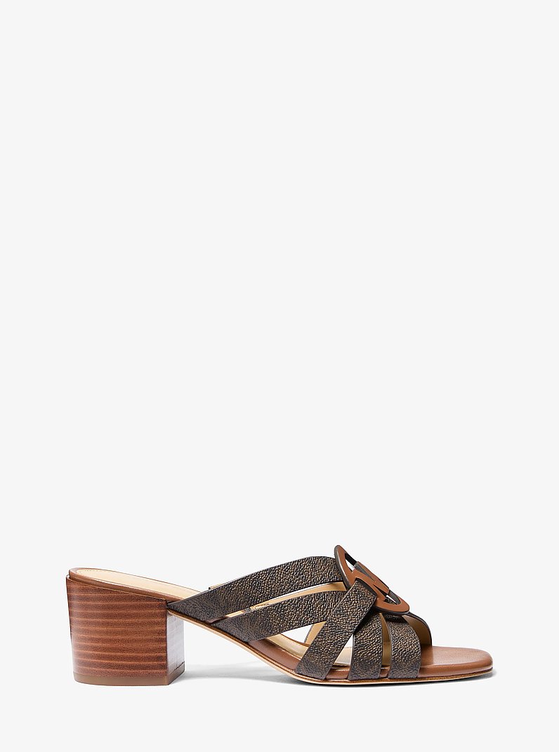 Erika Signature Logo Sandal in BROWN | Michael Kors