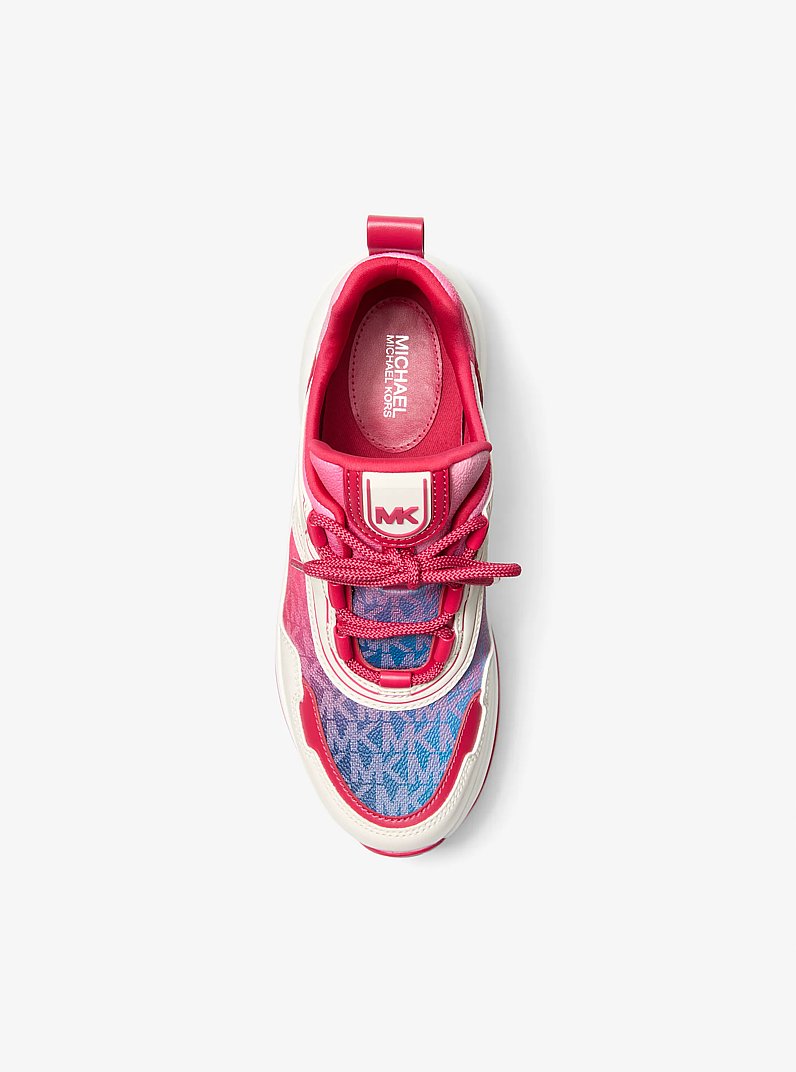 Olympia Ombr&eacute; Signature Logo Trainer in DK RASPBERRY | Michael Kors