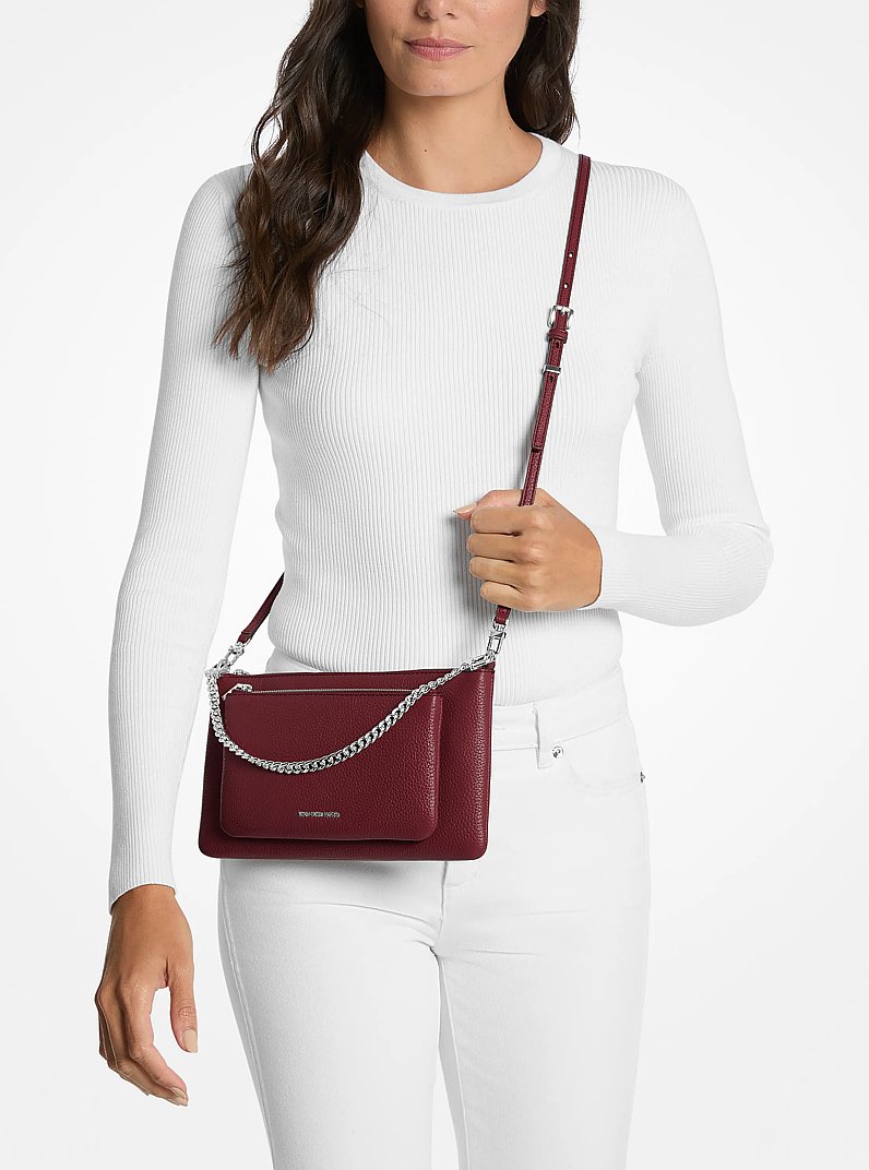 Wandelbare Umh&auml;ngetasche Jet Set Medium aus gekrispeltem Leder in OCHSENBLUT | Michael Kors