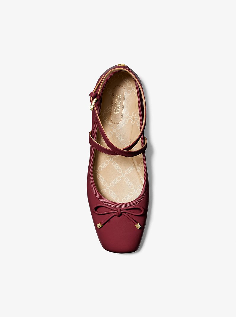 Collette Leather Ballet Flat in DEEP RED | Michael Kors