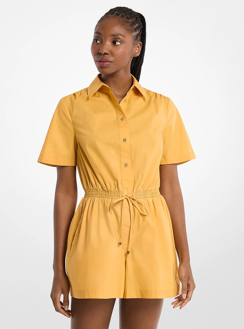 Cotton Poplin Romper in HONEYWHEAT | Michael Kors