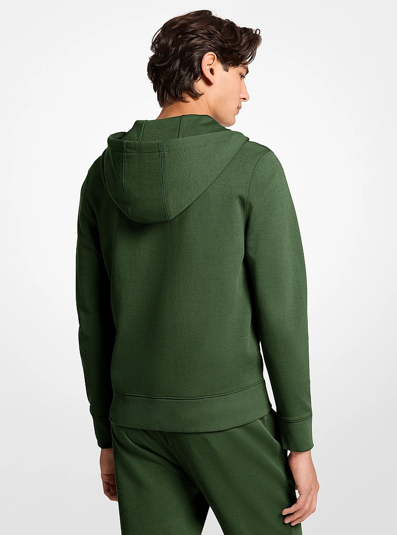 Kapuzenpullover aus Baumwollmischung mit Rei&szlig;verschluss und Logo in AMAZONASGR&Uuml;N | Michael Kors