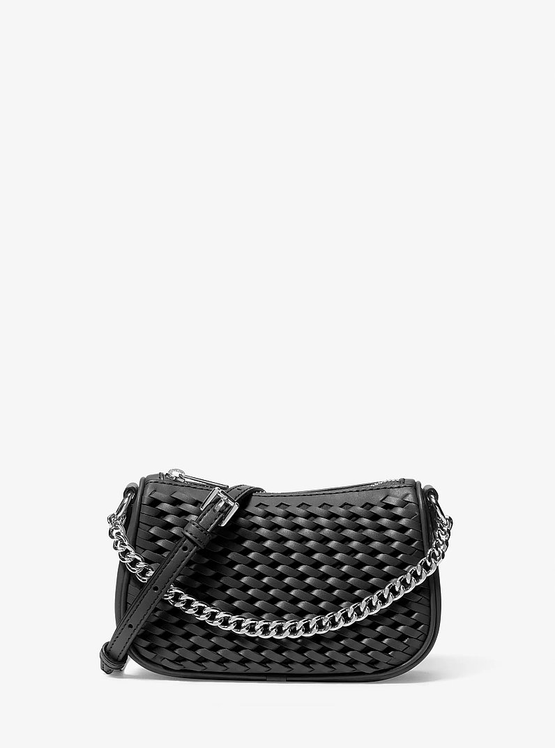 Bandolera Carmela peque&ntilde;a tejida in NEGRO | Michael Kors
