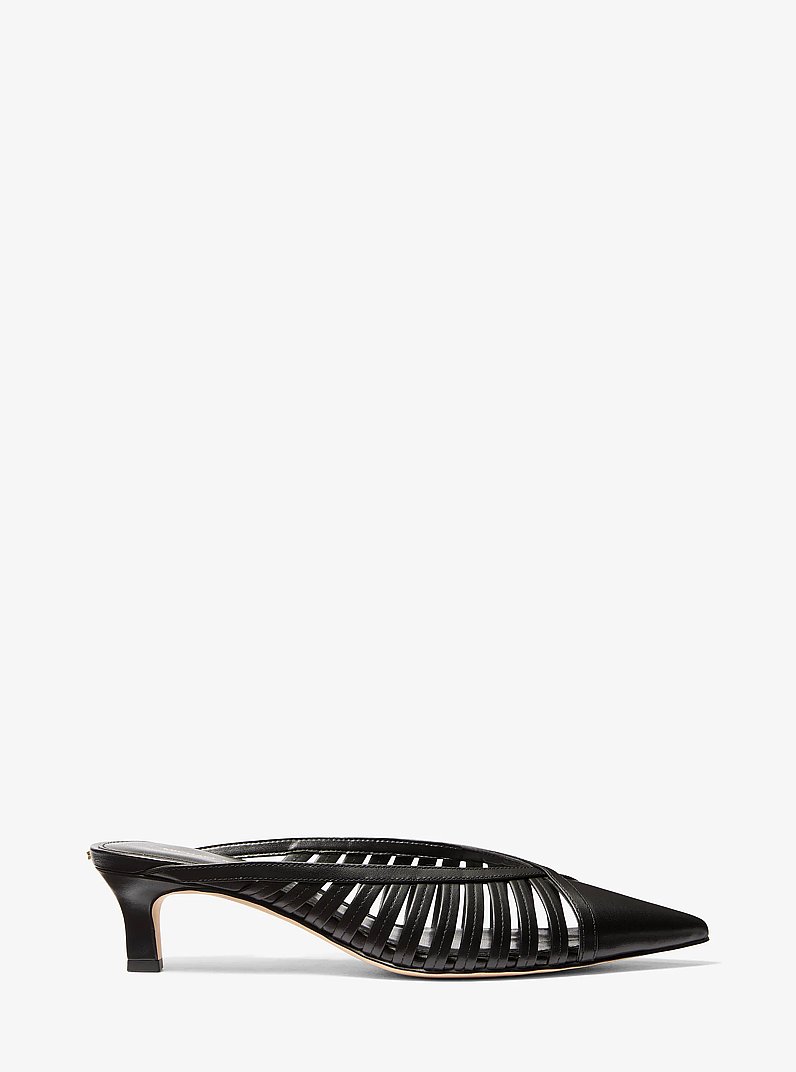 Adriana Leather Mule in BLACK | Michael Kors
