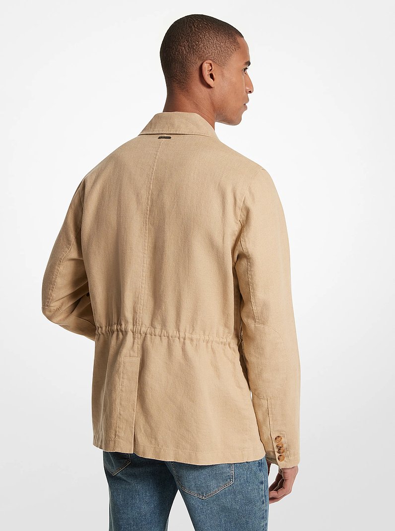 Chaqueta de estilo militar de lino in CAQUI | Michael Kors