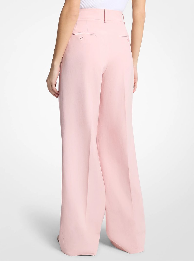 Linen Wide-Leg Trousers in QUARTZ | Michael Kors