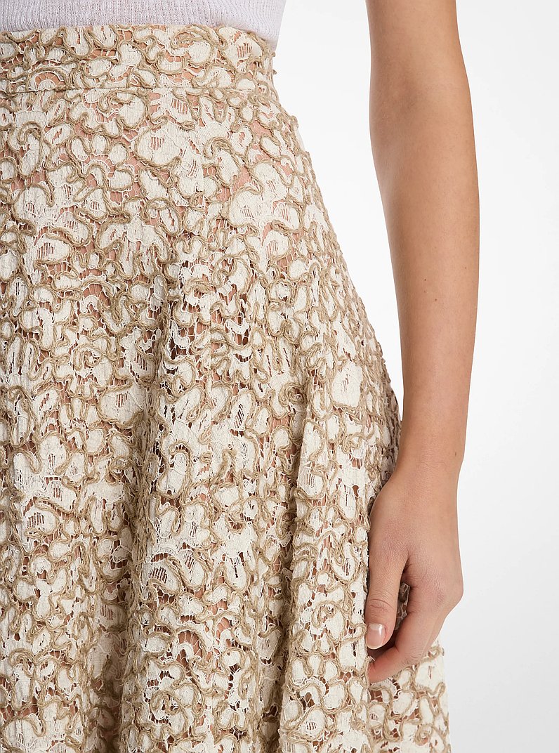 Floral Soutache Lace Circle Skirt