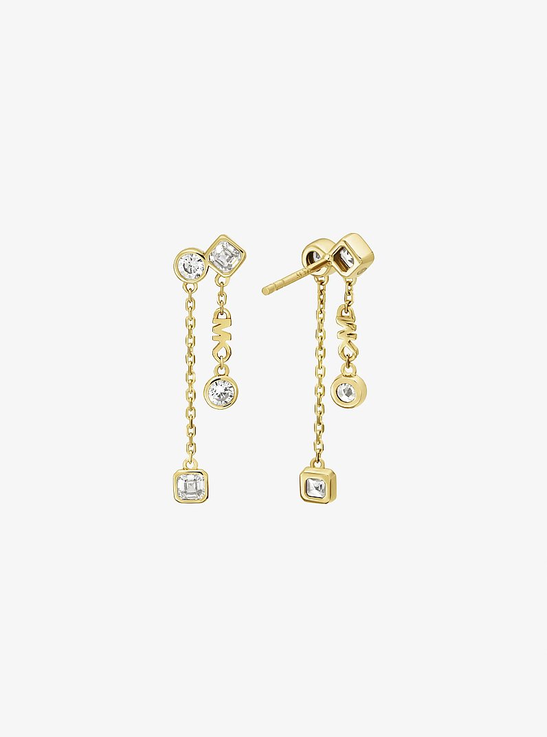 Precious Metal-Plated Sterling Silver Bezel Drop Earrings in GOLD | Michael Kors