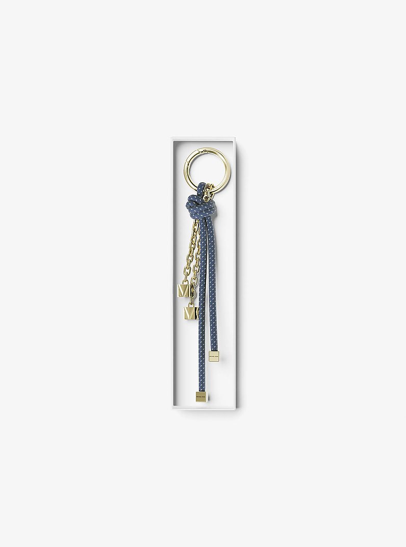 Gold-Tone and Speckled Cord Bag Charm in FRENCH BLUE | Michael Kors