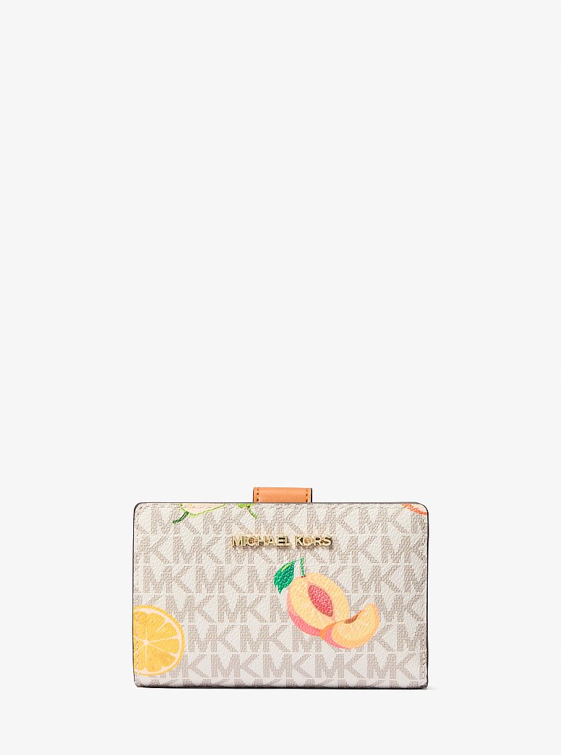 Jet Set Travel Printed Signature Logo Wallet in RAD ORNGE ML
