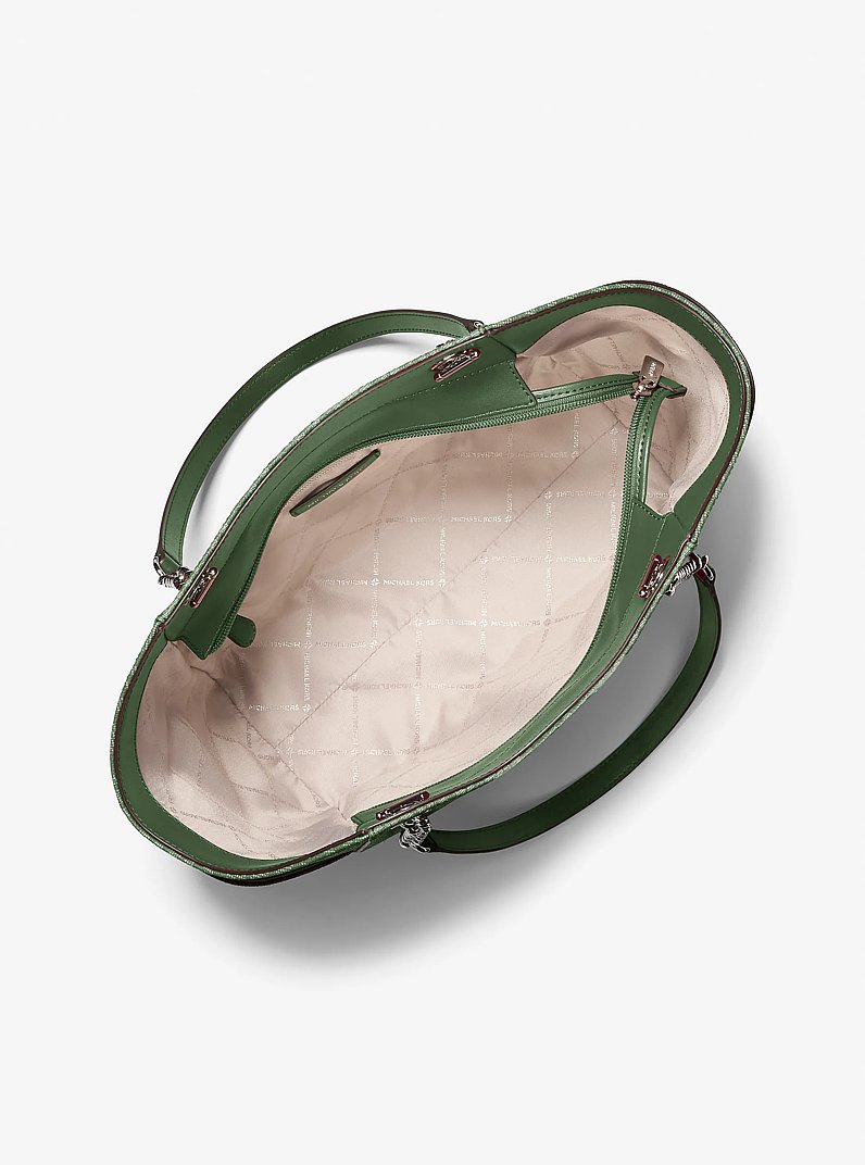 Grand sac &agrave; &eacute;paule Jet Set &agrave; logo Signature in VERT AMAZONE | Michael Kors