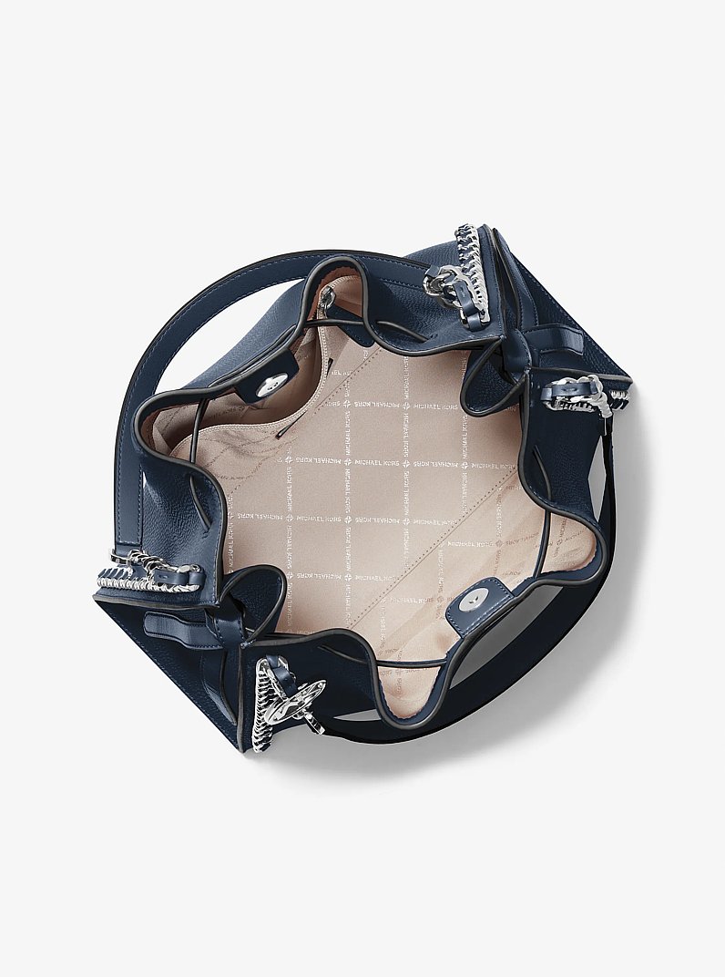 Mina Large Chain Shoulder Bag in NAVY | Michael Kors