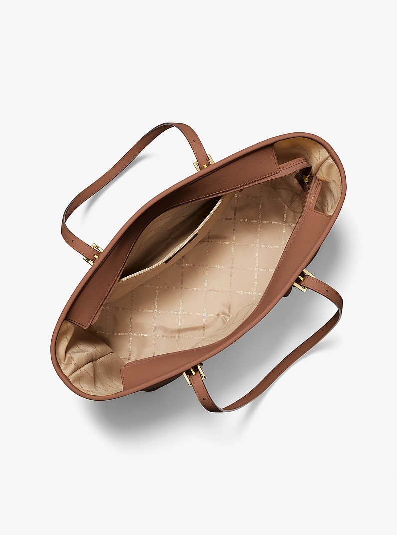 Jet Set Travel Large Saffiano Leather Tote Bag in LUGGAGE | Michael Kors