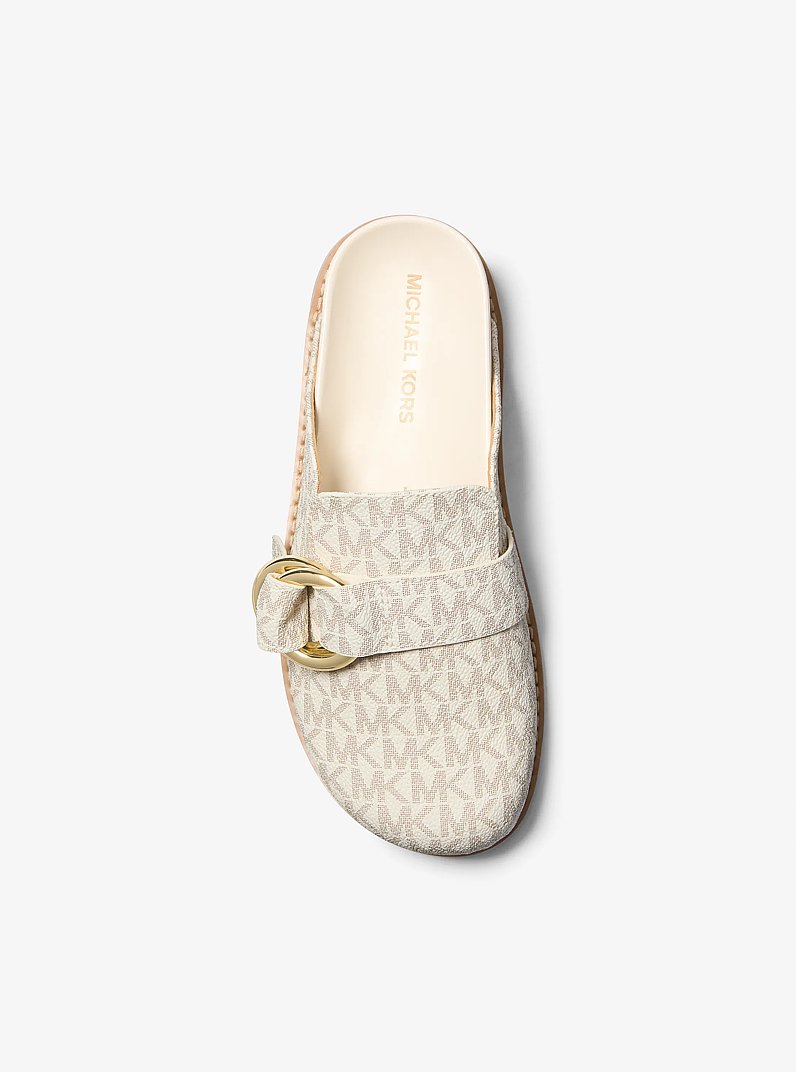 Sabot Jaden &agrave; logo Signature in VANILLE/CR&Egrave;ME | Michael Kors