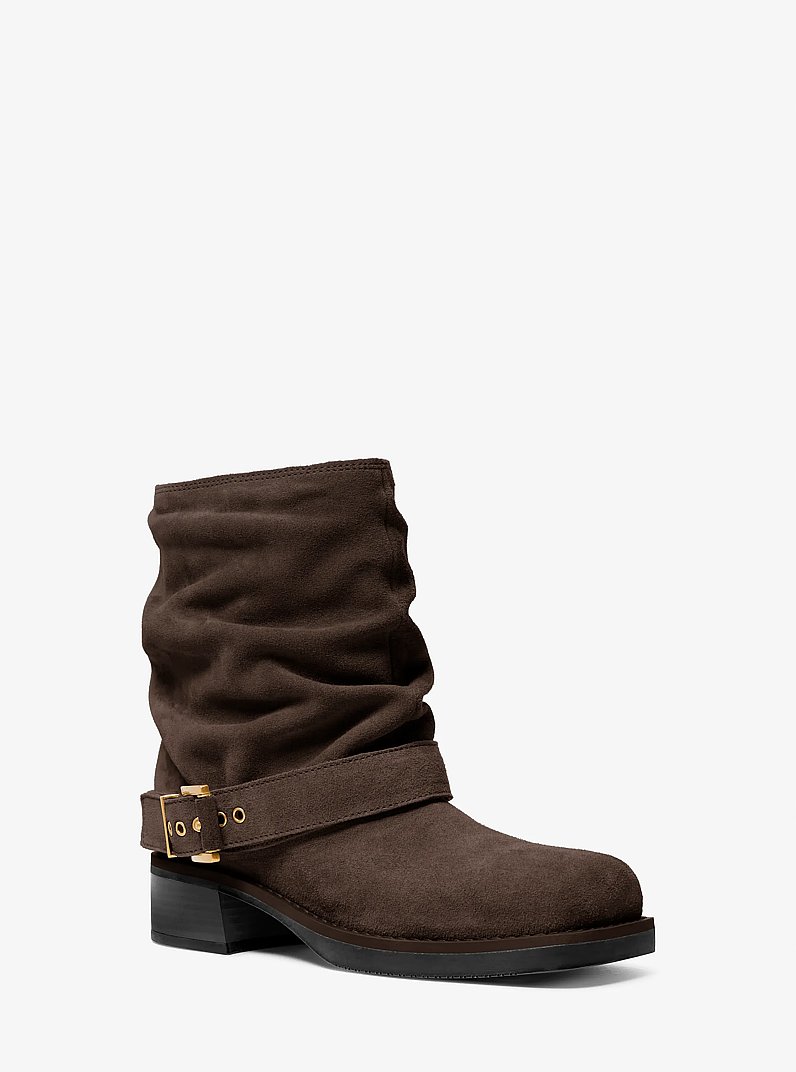 Colby Leather and Signature Logo Ankle Boot in CHOCOLATE | Michael Kors