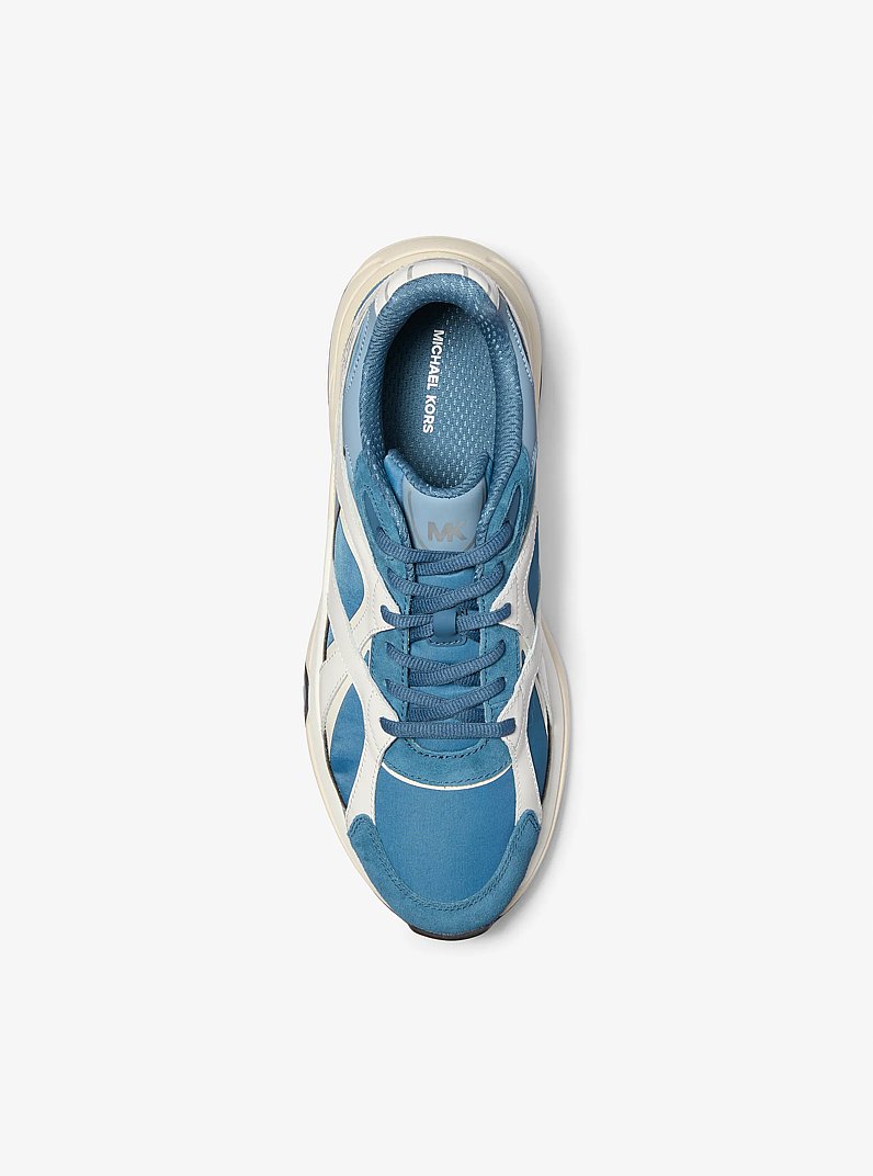 Leo Mixed-Media Trainer in DK CHAMBRAY | Michael Kors