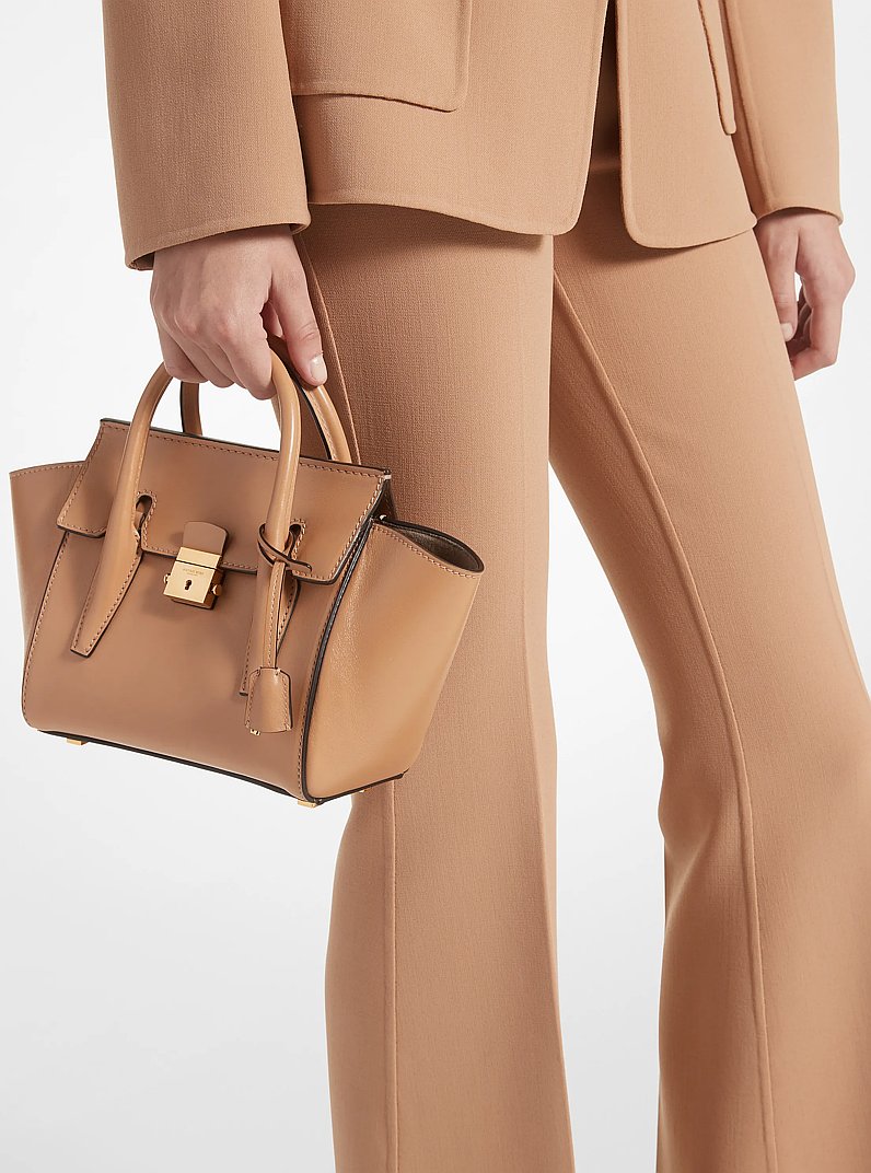 Campbell Mini Leather Satchel in SUNTAN | Michael Kors