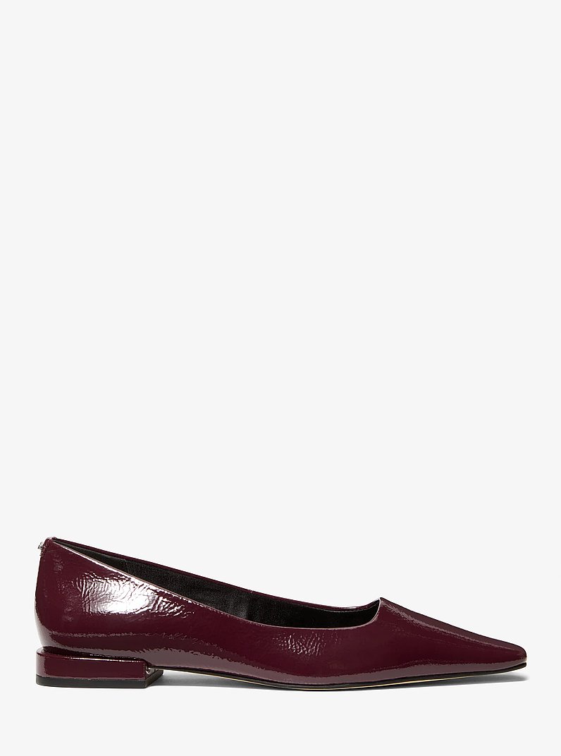 Darrah Crackled Patent Leather Ballet Flat in OXBLOOD | Michael Kors