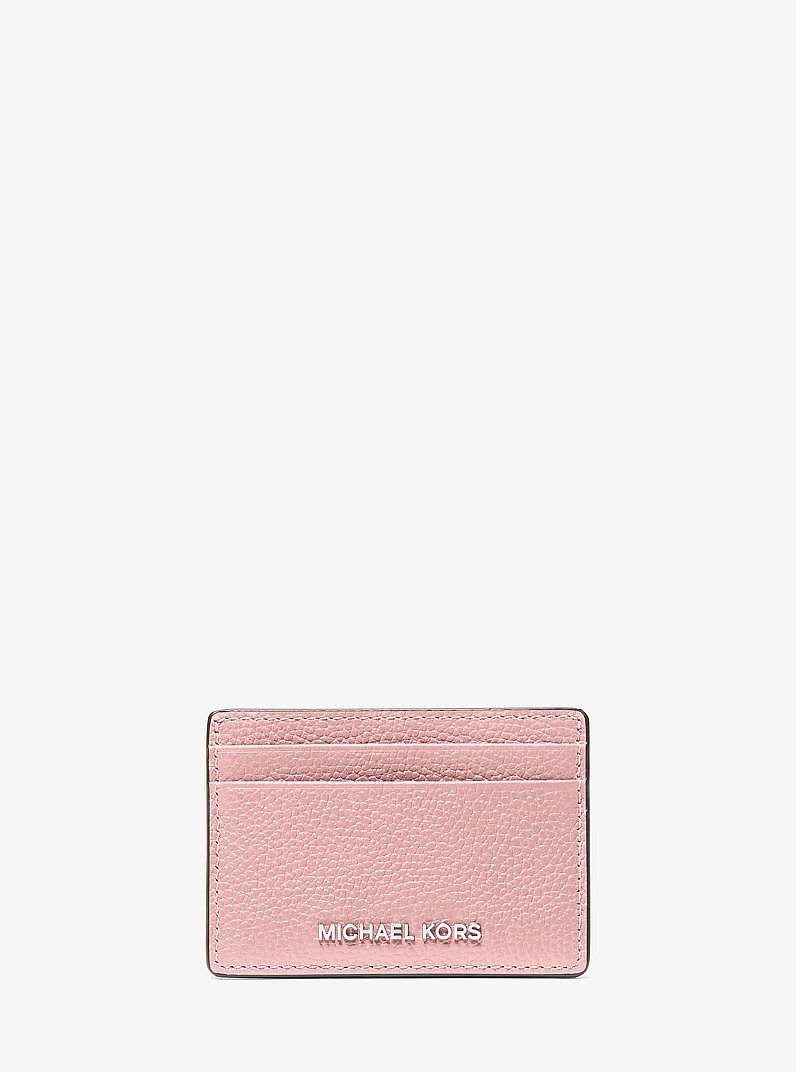 Porte-cartes en cuir grain&eacute; in ROSE FUM&Eacute; | Michael Kors