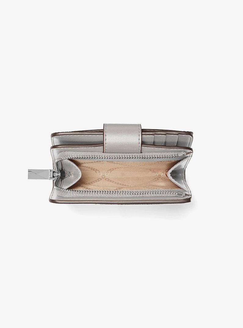 Mercer Small Leather Wallet in ALUMINUM | Michael Kors