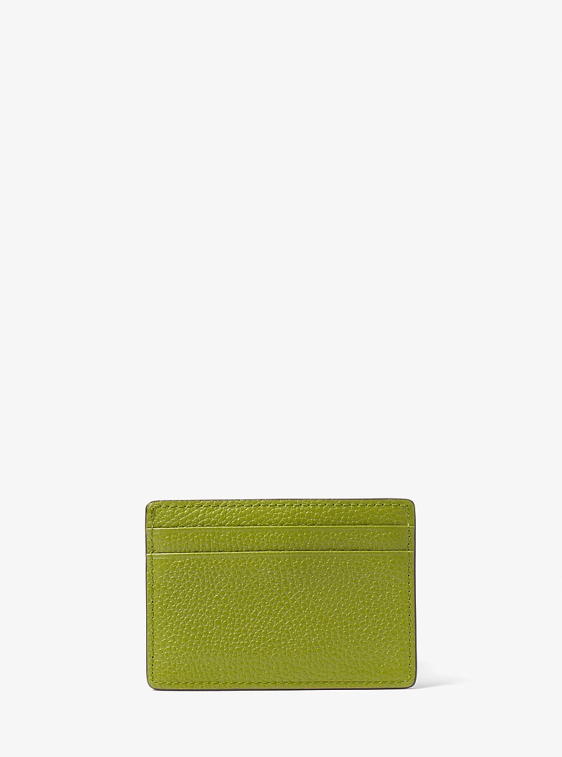 Porte-cartes en cuir grain&eacute; in VERT PRAIRIE | Michael Kors