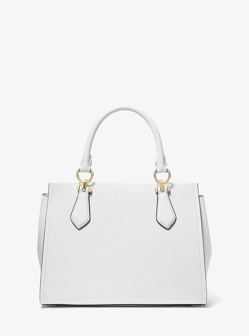 Marilyn Medium Saffiano Leather Satchel in OPTIC WHITE | Michael Kors