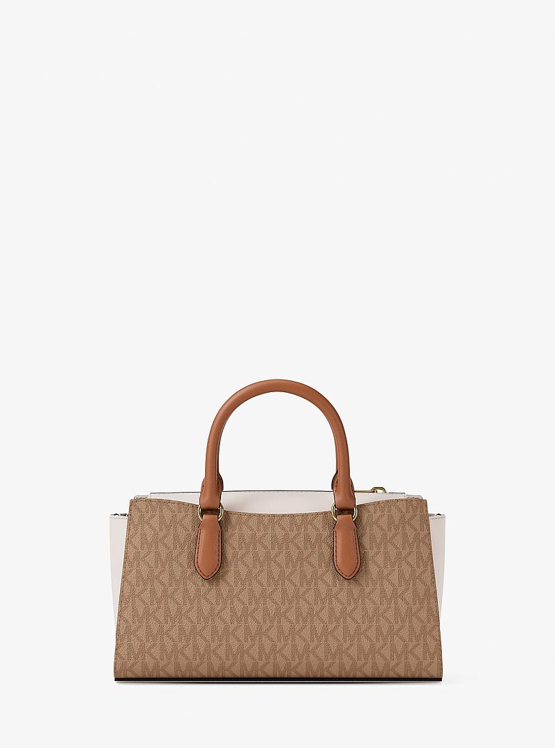 Arden Small Color-Block Signature Logo Messenger Bag in CAMEL MLT | Michael Kors