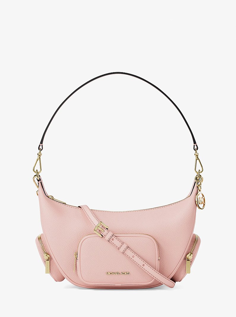 Merritt Medium Pebbled Leather Convertible Shoulder Bag in POWDER BLUSH | Michael Kors