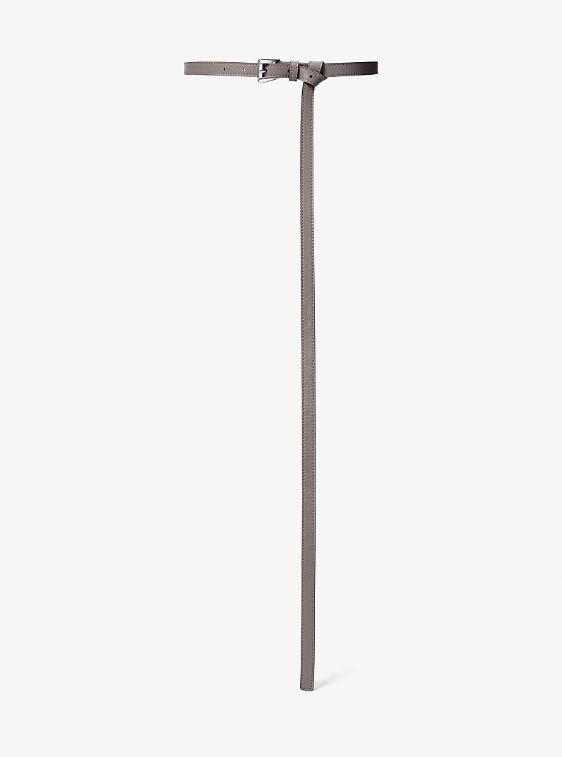 Joni Leather Skinny Trouser Belt in SLATE | Michael Kors
