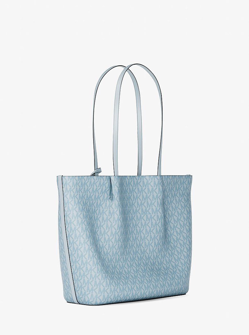 Carson Large Signature Logo Tote Bag in PALE OCEAN | Michael Kors
